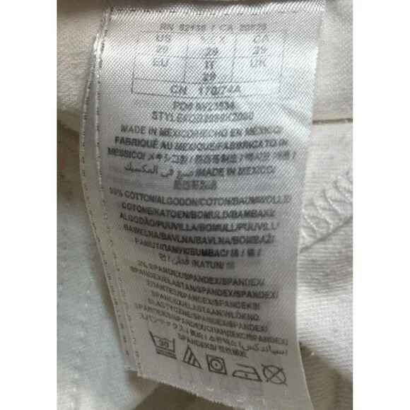 Guess Medium Rise Skinny Sarah Fit White Jeans - Picture 6 of 14